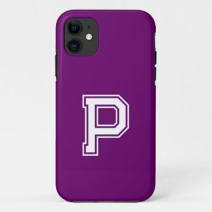 Plum Purple Solid Color   Minimalist Monogram iPhone 11 Case