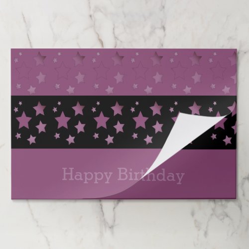 Plum Purple Stars And Black Table Decor Paper Pad