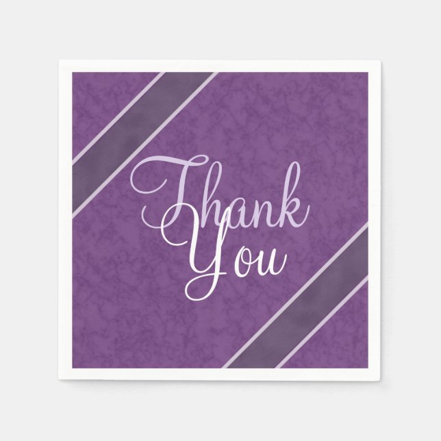 Plum Purple Thank You Paper Napkins (Front)