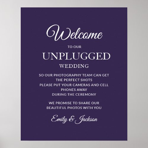 Plum Purple Unplugged Wedding  Poster