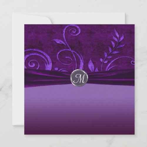 Plum &amp; Purple Velvet Wedding Swirl Announcement