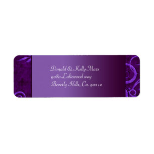 Plum & Purple Velvet Wedding Swirl Label