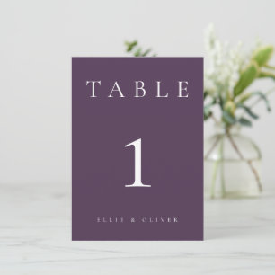 Plum Purple Wedding/Event III Table Number