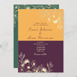 Plum Purple Wedding Invitation