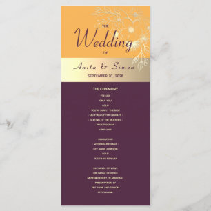 Plum Purple Wedding Program