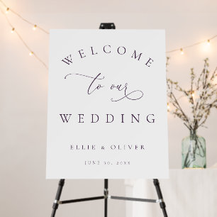 Plum Purple Welcome to our Wedding I Foam Board