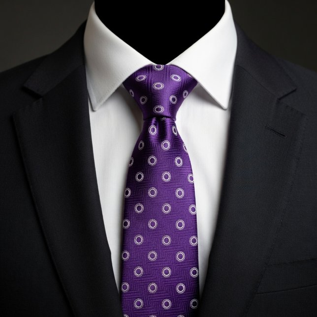 Plum Purple & White Polka Dot  Neck Tie (Creator Uploaded)