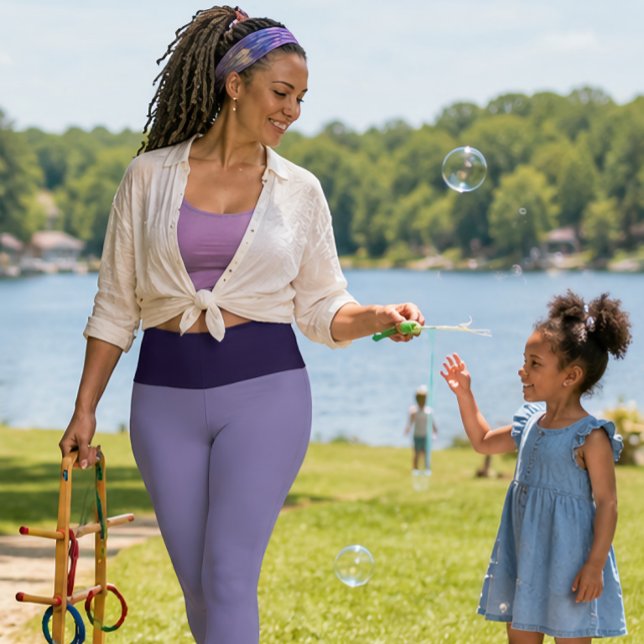 "PLUM PURRFRCT" Custom High-Waisted Capri Pants (Our Leggings: "PLUM PURRFECT"; Customize with Your Own Text)