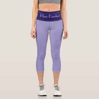 "PLUM PURRFRCT" Custom High-Waisted Capri Pants