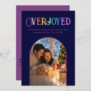 Plum Radiance Xmas Baby Birth Announcement Photo