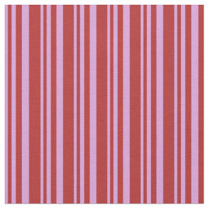 Plum & Red Colored Lined Pattern Fabric