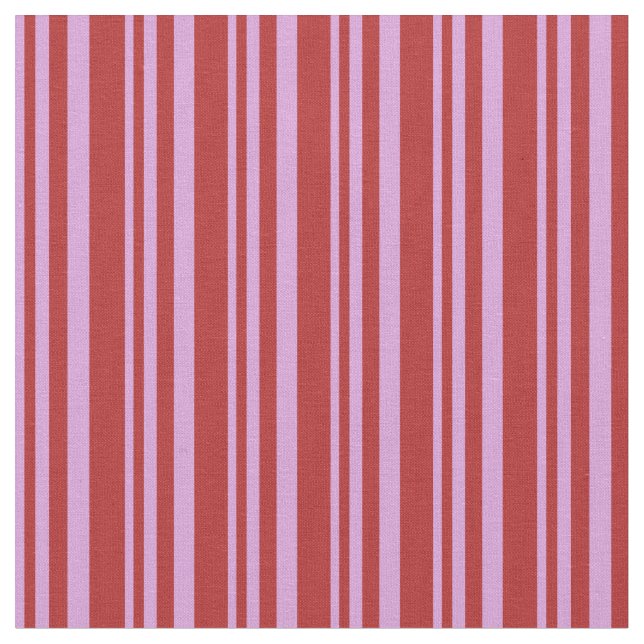 Plum & Red Colored Lined Pattern Fabric (Close Up)