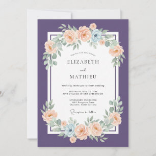 Plum Refined Botanical Wedding Invitation