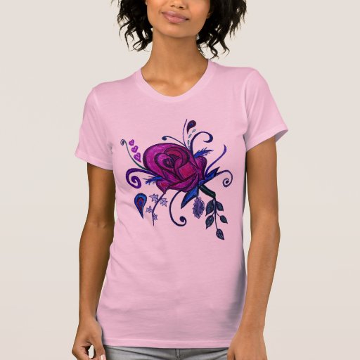 Plum Rose Drawing Shirt | Zazzle