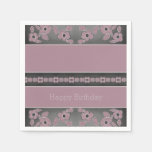 Plum Rose Floral Napkins