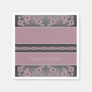 Plum Rose Floral Napkins