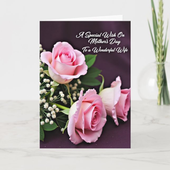 Plum Rose Mothers Day Card (Front)