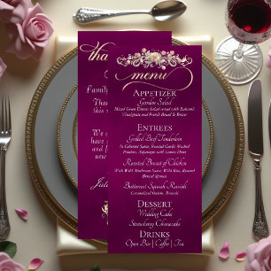 Plum - Roses, Heart & Thank You Menu