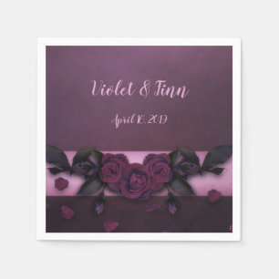 Plum Roses Napkins