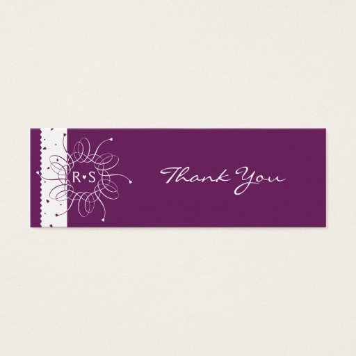 Customizable Plum Rosette Wedding Party Thank You Tag Business Card Template