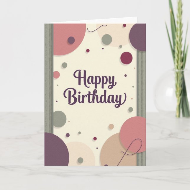 Plum Script Birthday Card (Front)