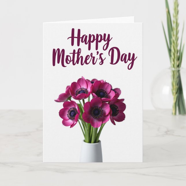 Plum Script Mothers Day Card (Front)