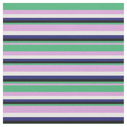 Plum, Sea Green, Black, Midnight Blue, and White Fabric