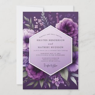 Plum Shadow Bloom Wedding Invitation
