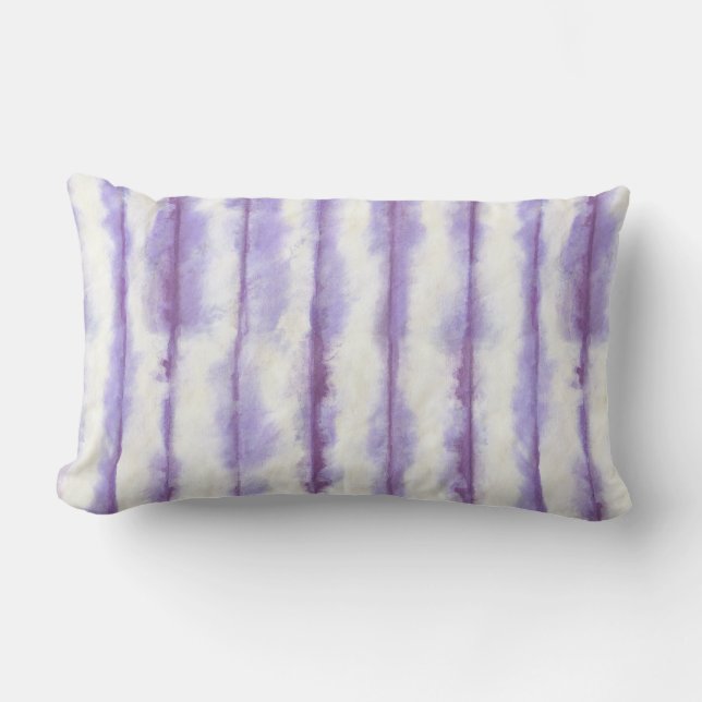 Plum Shibori Tie Dye  Lumbar Pillow (Front)