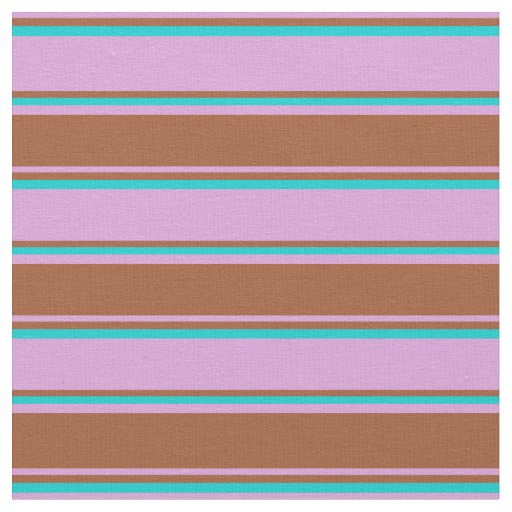 Plum, Sienna & Dark Turquoise Stripes Fabric