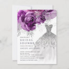 Plum & Silver Floral Wedding Dress Bridal Shower