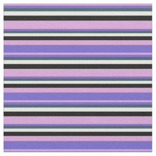 Plum, Slate Blue, Dark Slate Gray, White & Black Fabric