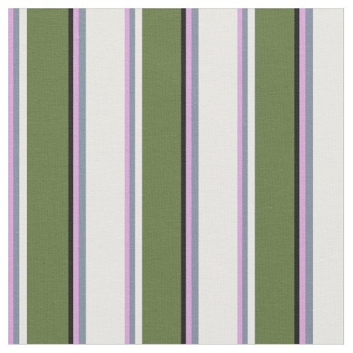 Plum, Slate Gray, White, Dark Olive Green & Black Fabric