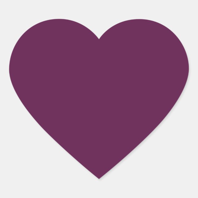 Plum (solid color)  heart sticker (Front)