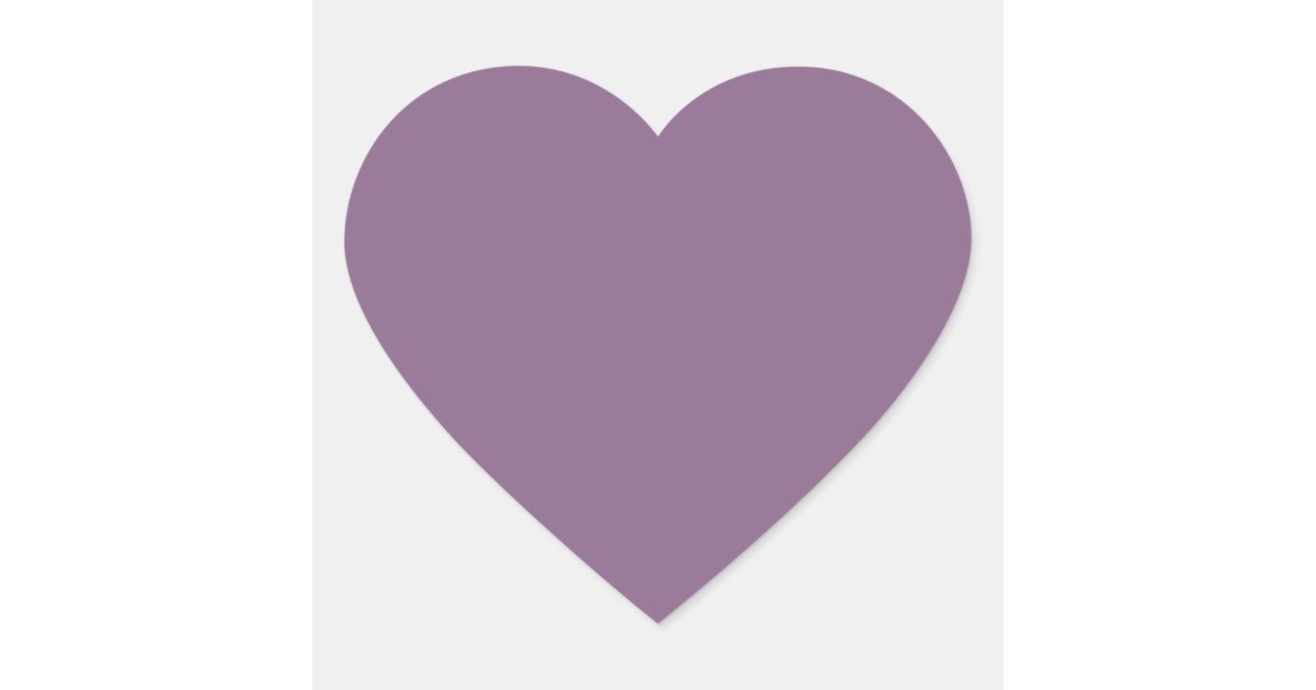 Plum Solid Color Heart Sticker Zazzle
