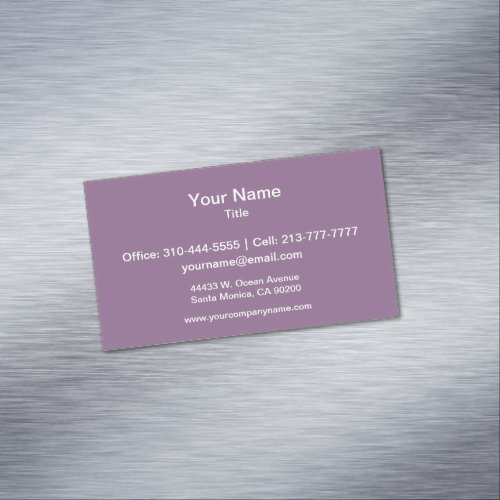 Plum Solid Color Magnetic Business Card