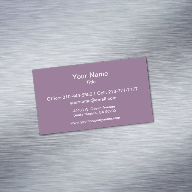 Plum Solid Color Magnetic Business Card (In Situ)