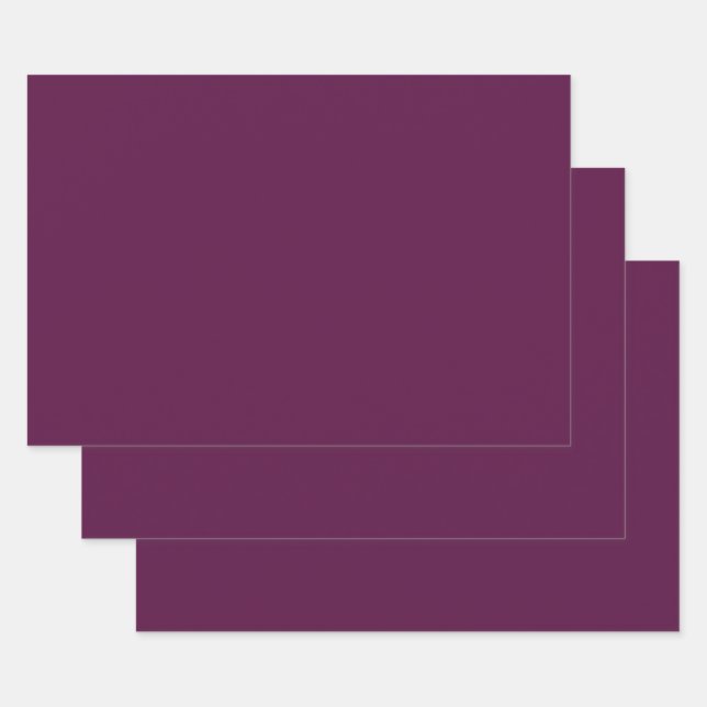Plum (solid color)  wrapping paper sheets (Set)
