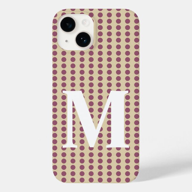 Plum Spice Moods Dots with monogram Case-Mate iPhone Case (Back)