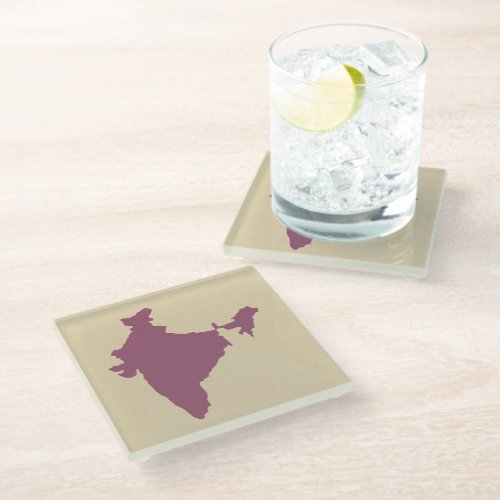 Plum Spice Moods India Glass Coaster