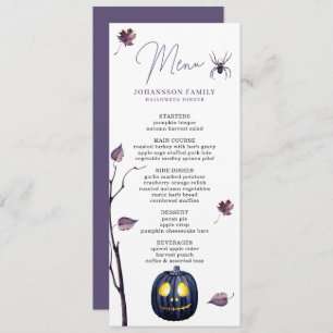 PLUM SPOOKY PUMPKIN SPIDER AUTUMN LEAF HALLOWEEN MENU