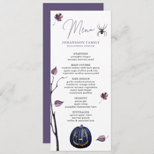 PLUM SPOOKY PUMPKIN SPIDER AUTUMN LEAF HALLOWEEN MENU