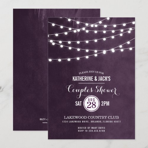Summer String Lights Couples Shower Invitation