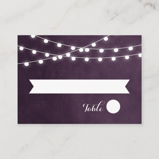 Customizable Summer String Lights Wedding Escort Cards Business Card Templates