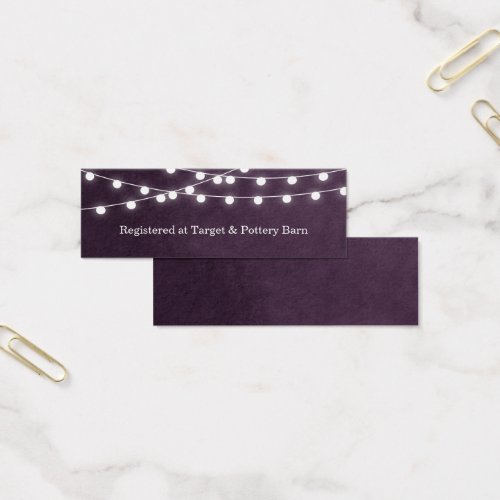 Plum String Lights Wedding Insert Card