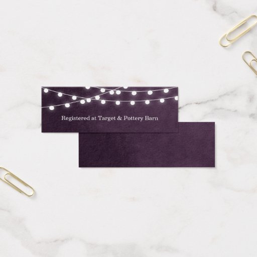 Customizable Summer String Lights Wedding Insert Card Business Cards