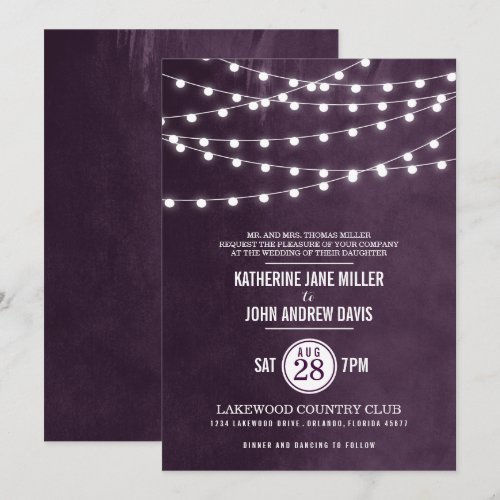Summer String Lights Wedding Invitation