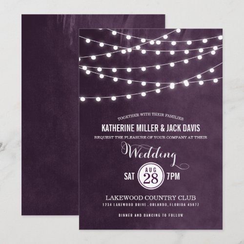 Summer String Lights Wedding Invitation