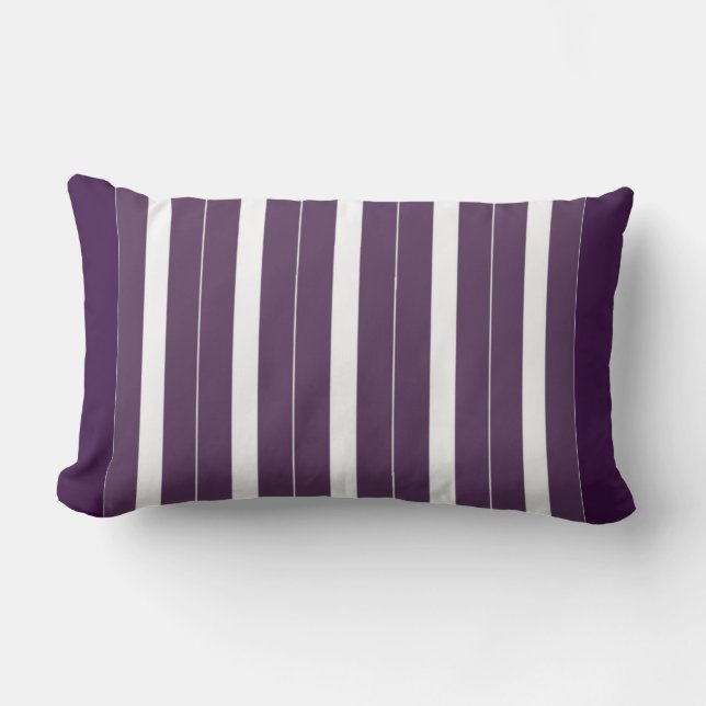Plum Stripe Lumbar Reversible Pillow (Front)