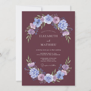 Plum Sumptuous Winter Wedding Invitation